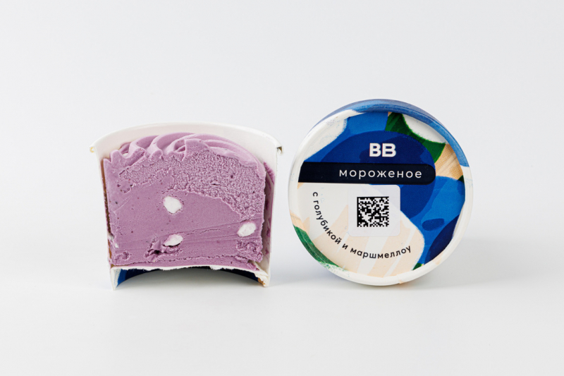 Мороженое йогуртное с голубикой и маршмеллоу